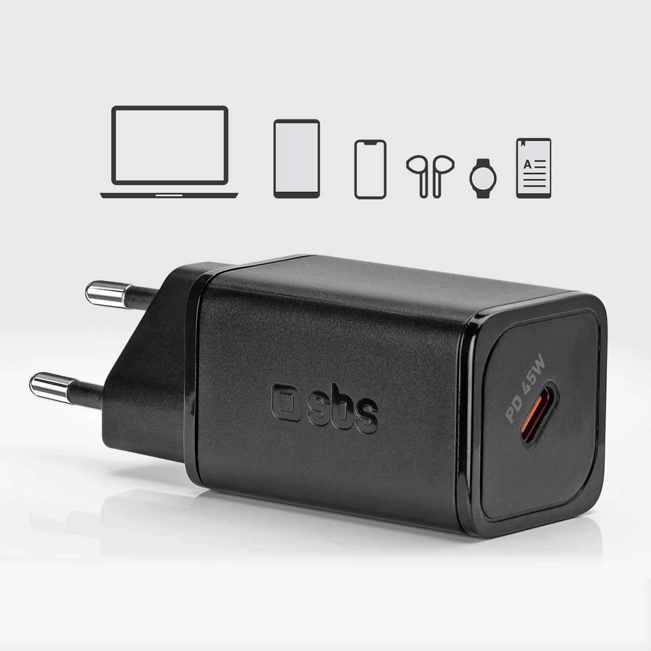 Karikues muri SBS TETRGAN1C45W, 45W, GaN, USB-C, Power Delivery, i zi