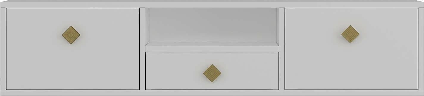 Komodë TV Skye Decor, e bardhë, e artë, 1305-DROP-1