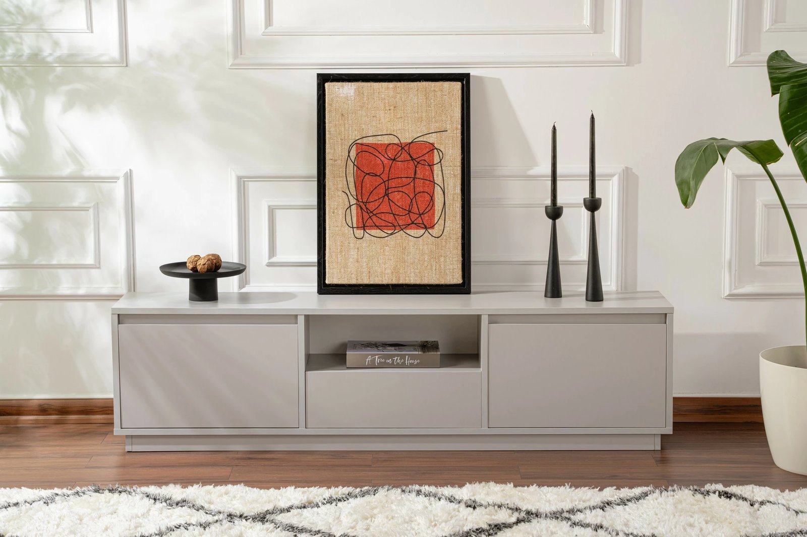 Komodë TV Nordure, Vanguard, ngjyrë gri