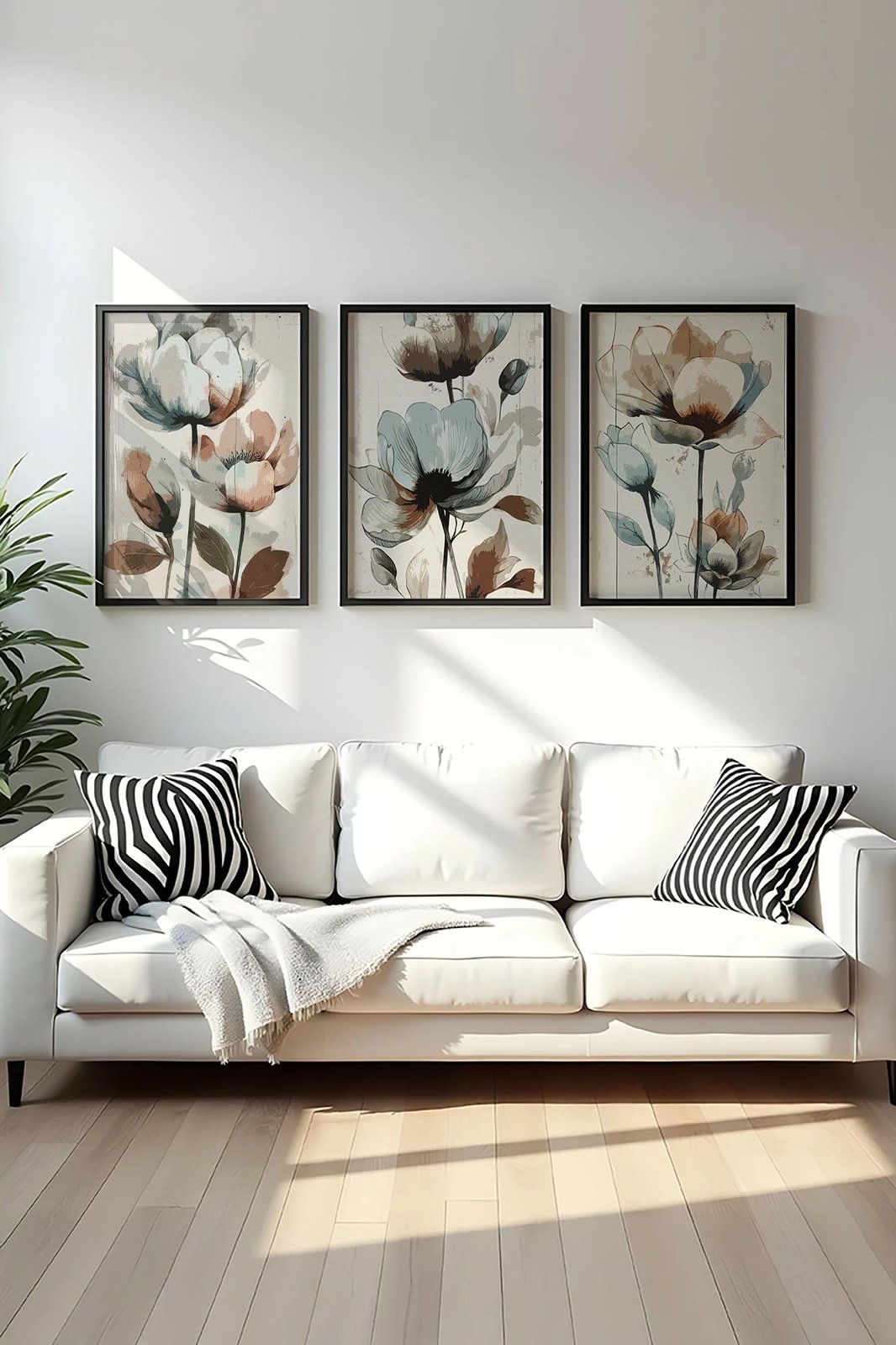 Pikturë dekorative me kornizë MDF (3 pjesë), Wallity, Huhu478S, 30x40cm