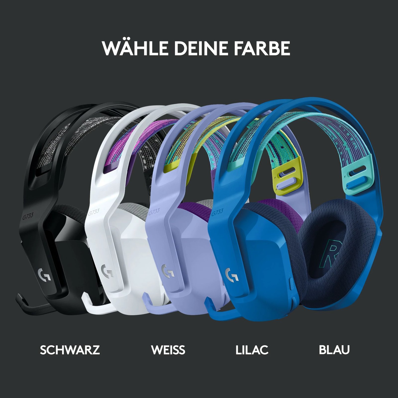 Kufje gaming Logitech G G733 LIGHTSPEED, wireless, RGB, e zezë