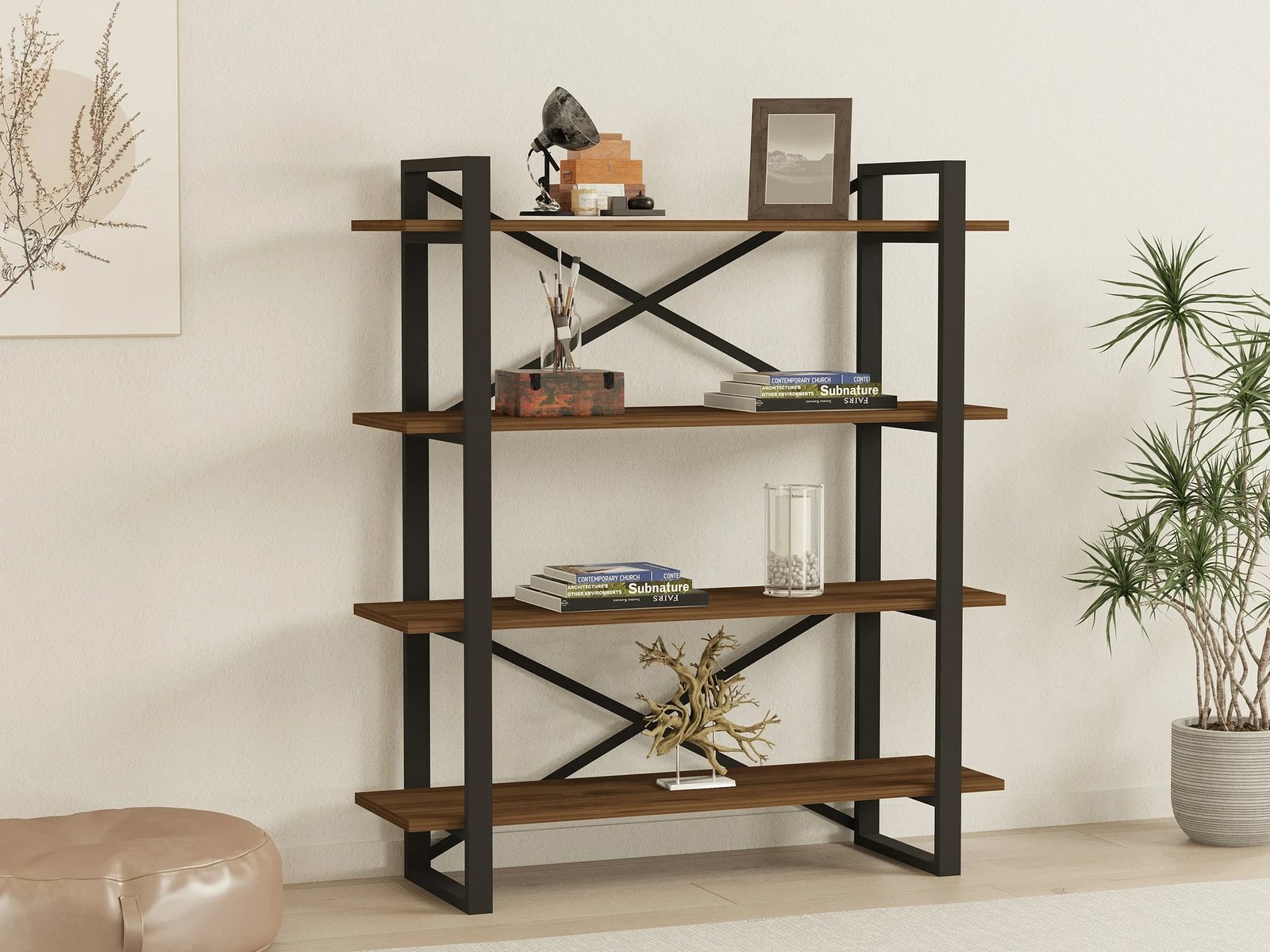 Raft librash Hanah Home, Makro, ngjyrë arre