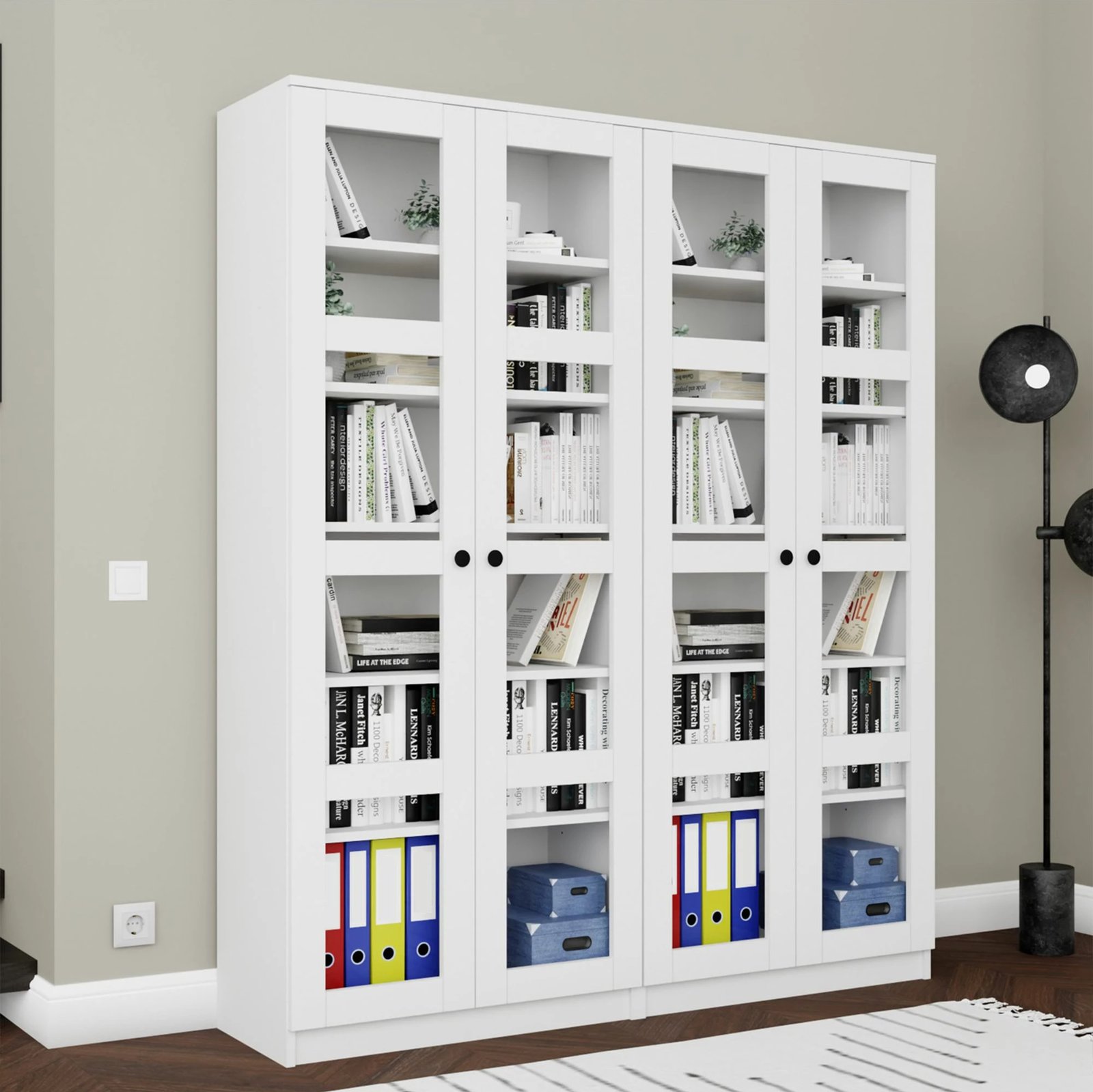 Dollap multifunksional, ngjyrë e bardhë, Skye Decor, Lucas Glass 1600-68