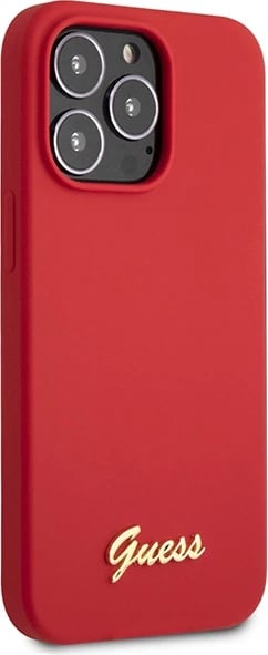 Mbështjellës Guess GUHCP13XLSLMGRE për iPhone 13 Pro Max 6.7", silikon, e kuqe Mbështjellës Guess GUHCP13XLSLMGRE për iPhone 13 Pro Max 6.7", silikon, e kuqe
