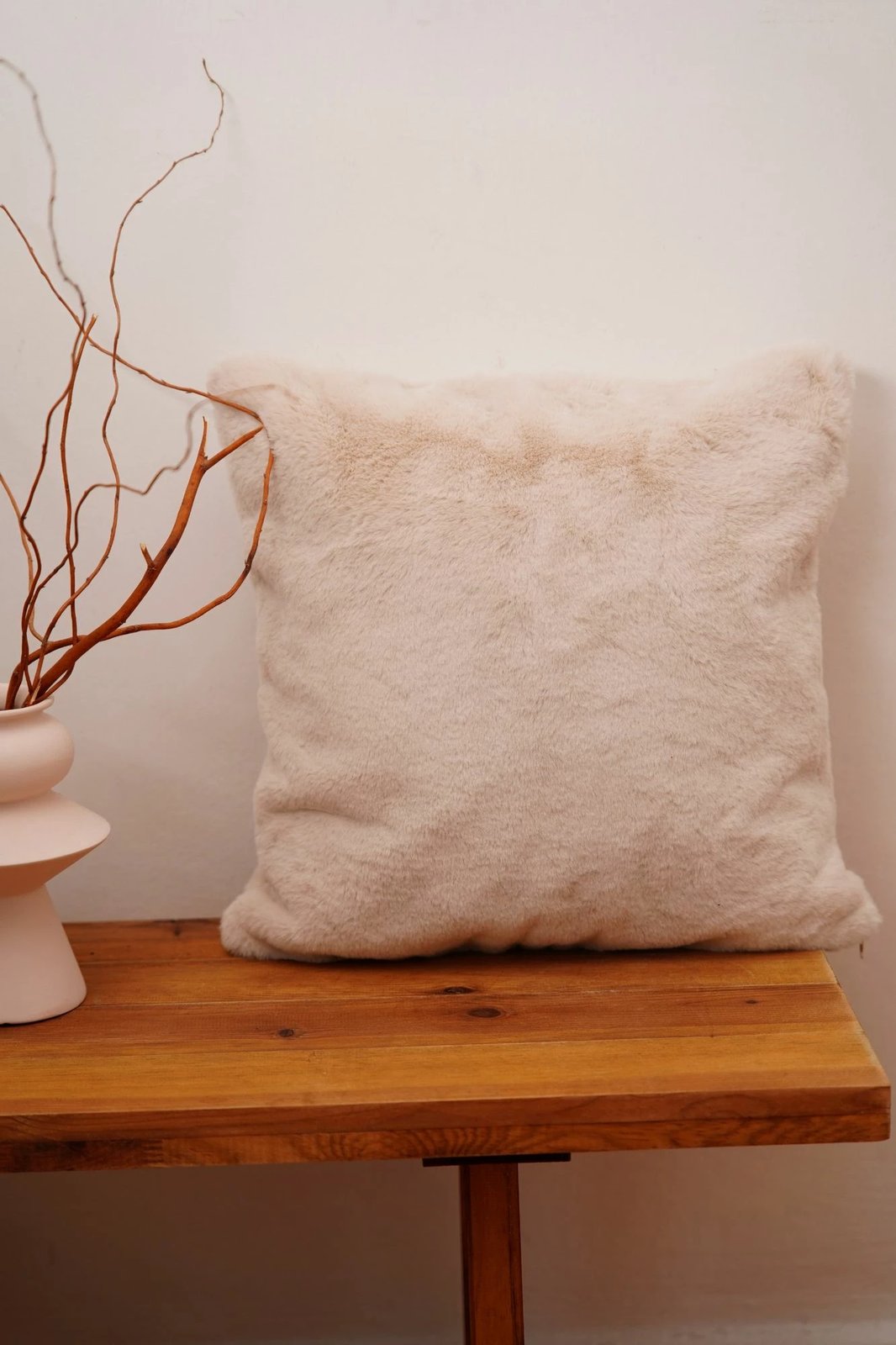 Jastëk mbulesë, pelush, bezhë, Evila Originals, 43x43cm