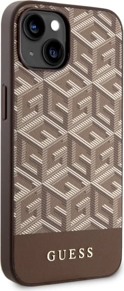 Mbështjellës Guess GCube Stripes MagSafe për iPhone 14 Plus 6.7", kafe