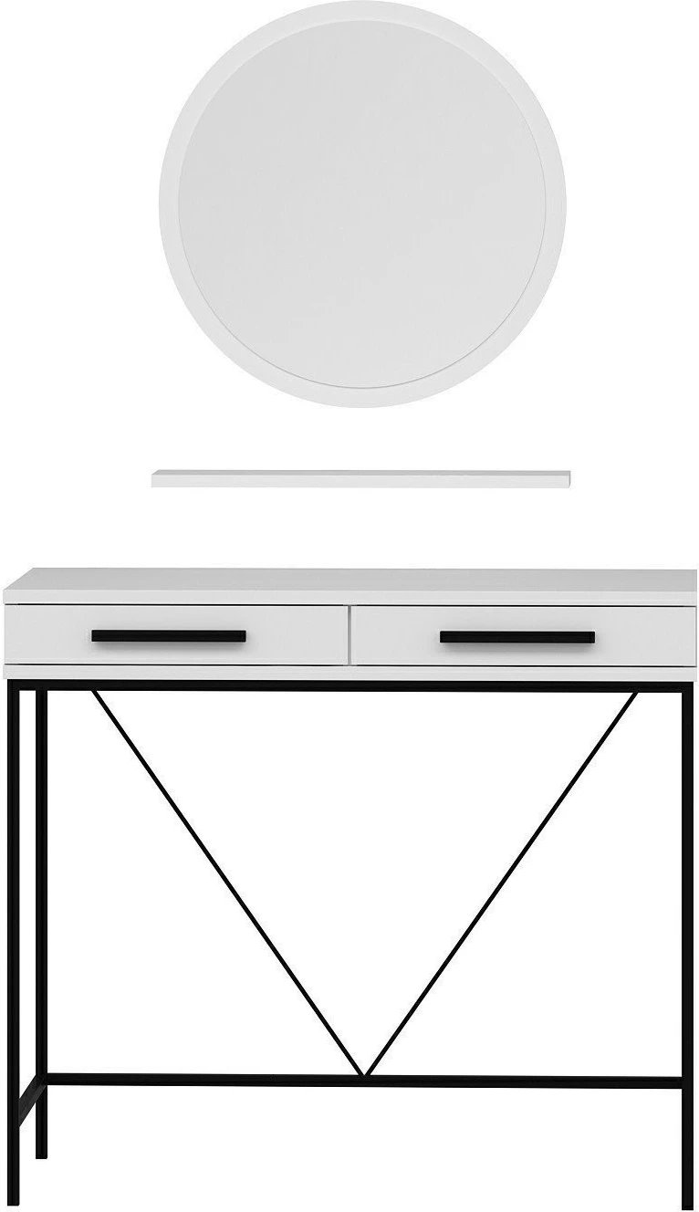 Tavolinë grimi Skye Decor, pasqyrë Sane2, e bardhë