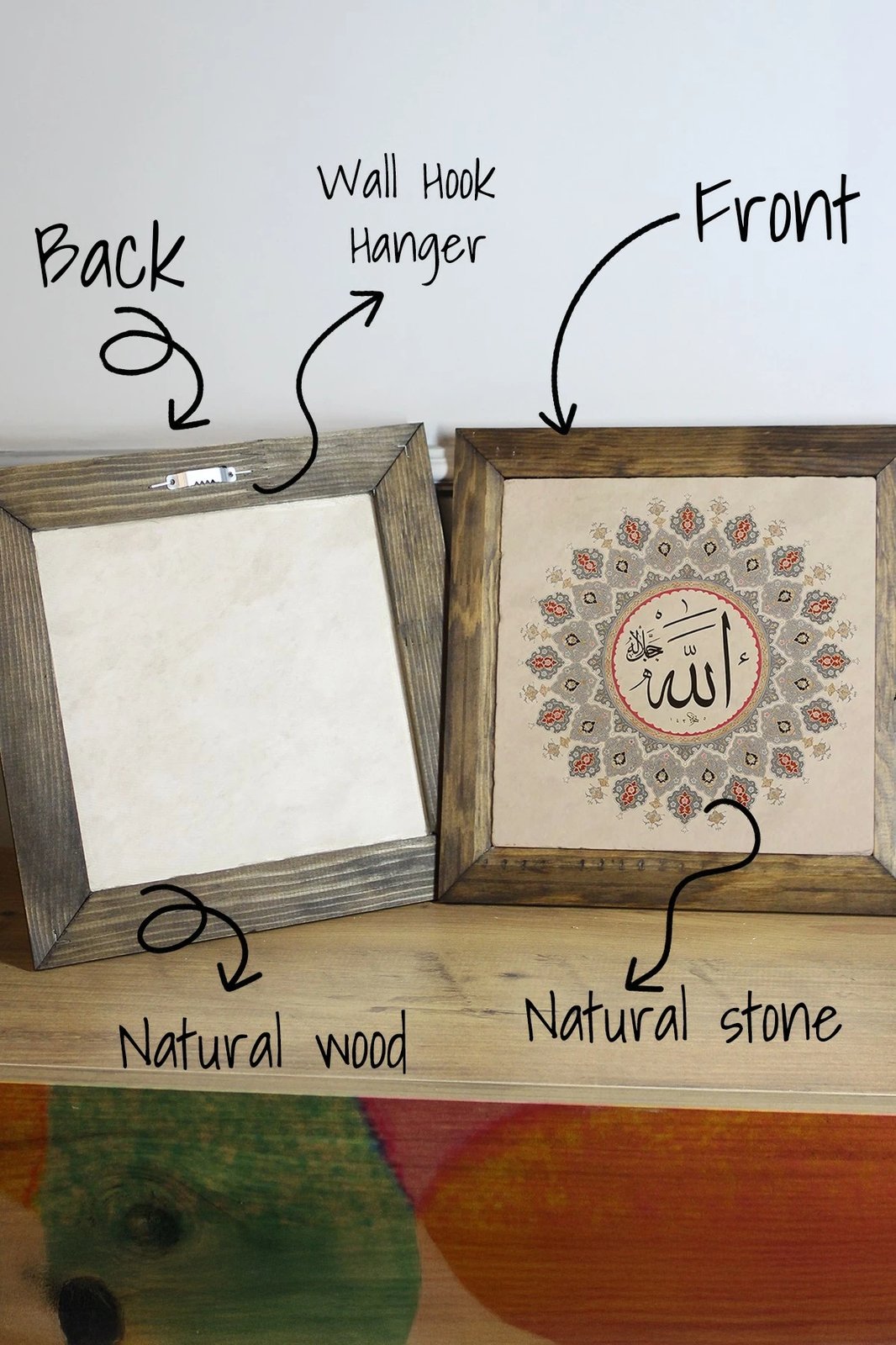 Pikturë dekorative me kornizë, Wallity, Ersytastablo47 - 26, shumëngjyrëshe, 26x26cm