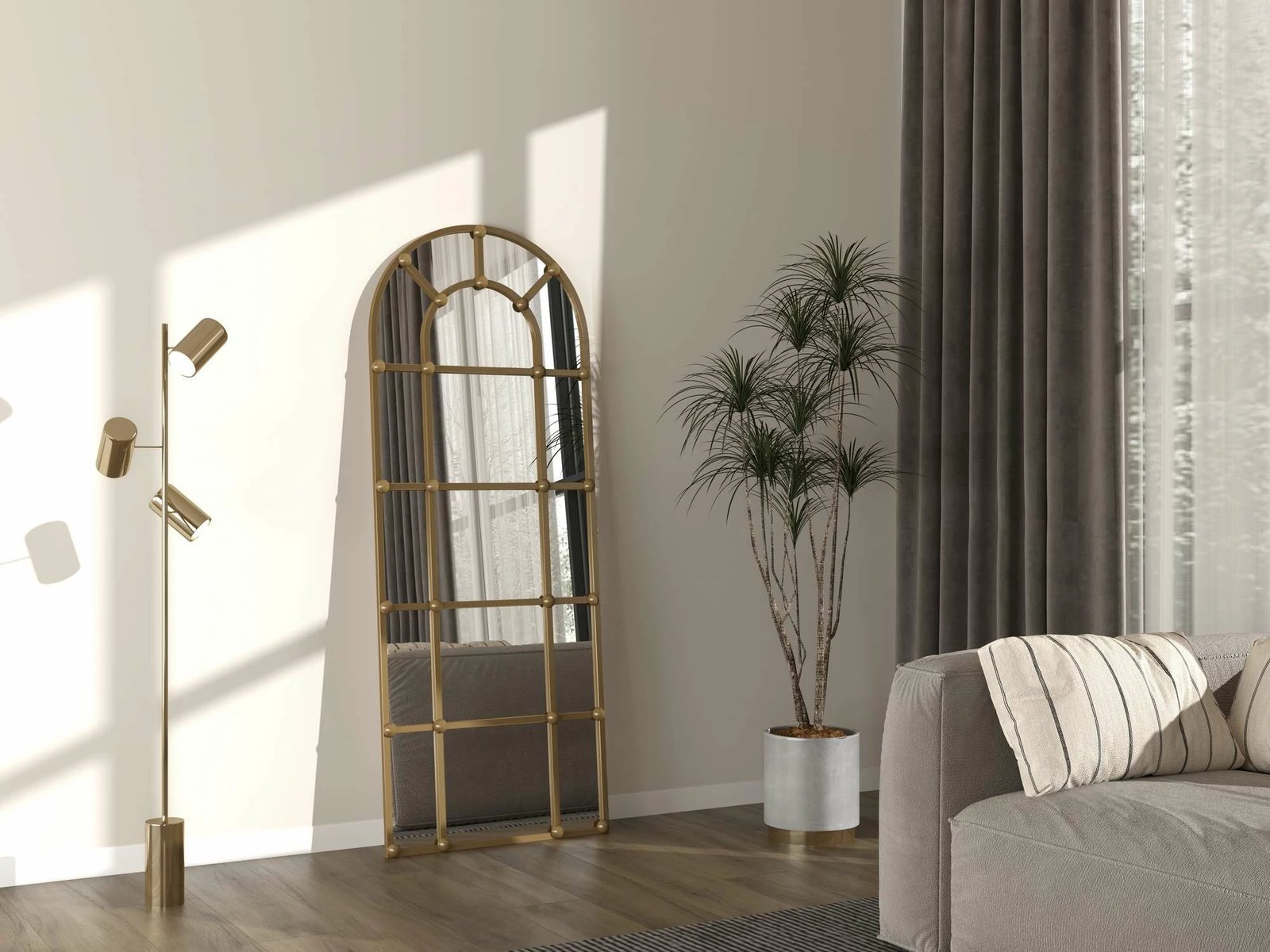 Pasqyrë Cheval, ngjyrë ari, Skye Decor, 70x180cm