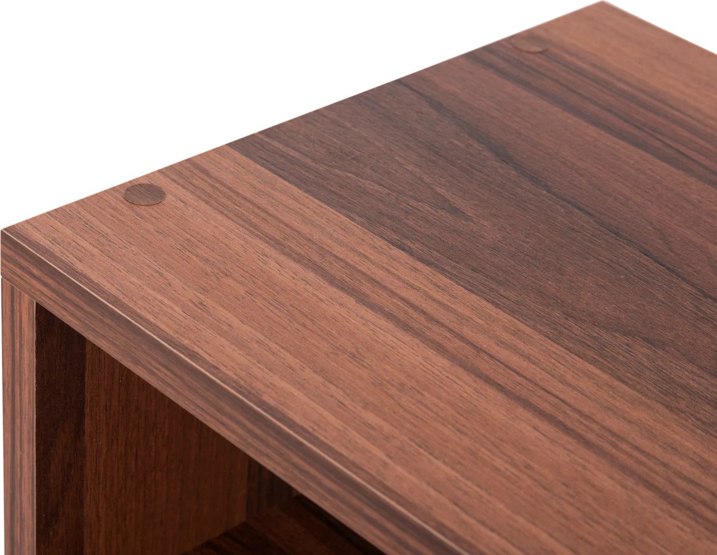 Komodinë anësore TODD FH18184.05 melaminë ngjyrë arre, këmbë metali të zeza, 45.5x29.5x58.5H cm.