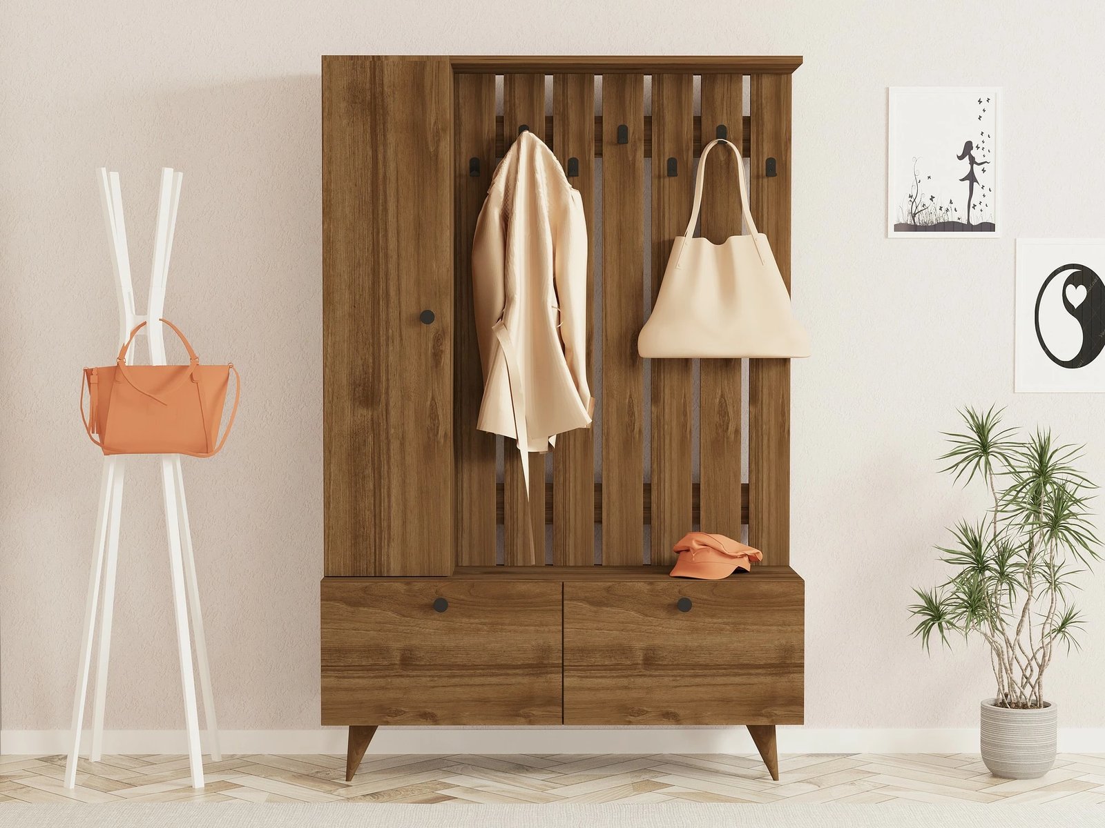 Stendë korridori, ngjyrë arre, Skye Decor, Lala