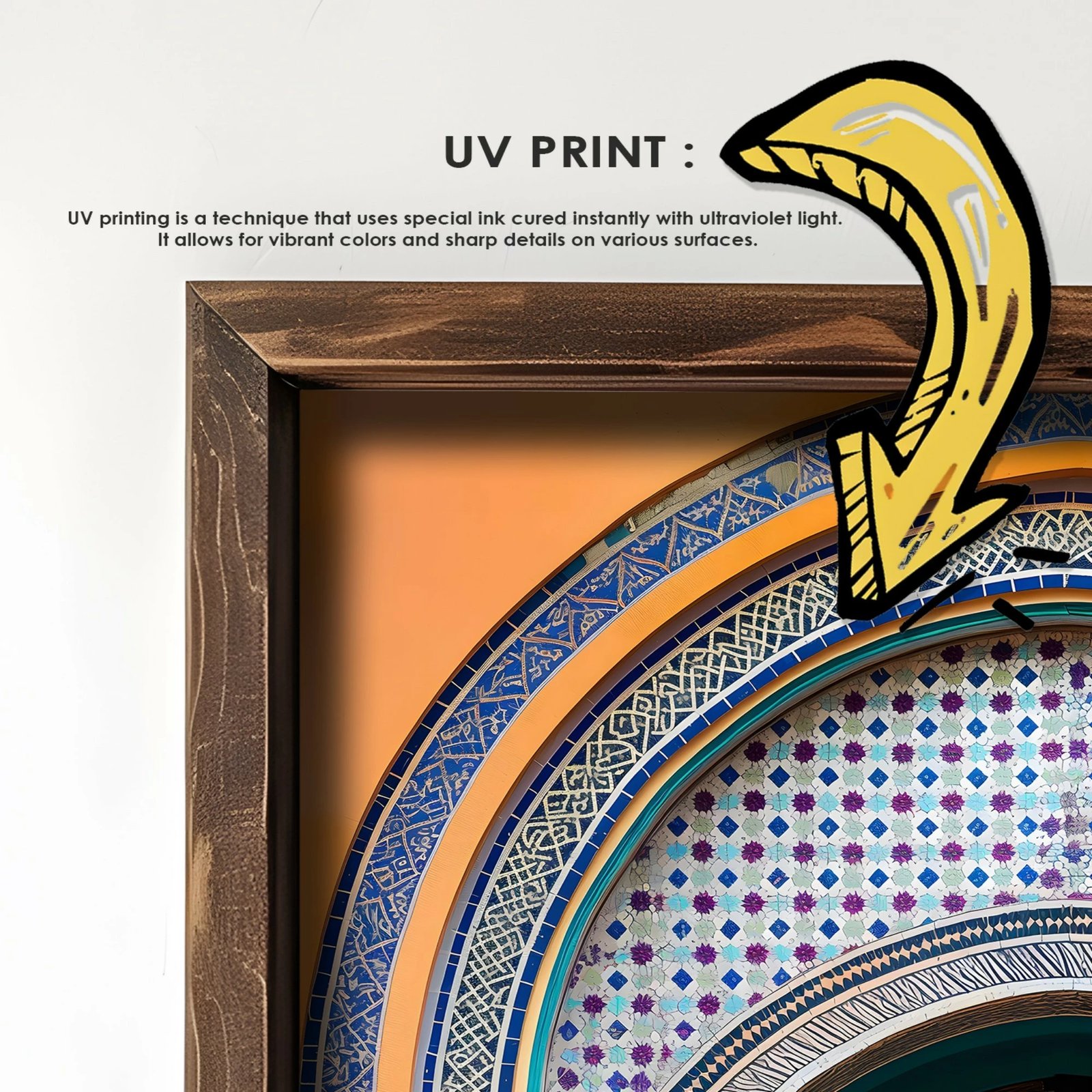 Pikturë dekorative me kornizë MDF, shumëngjyrëshe, GE121-L