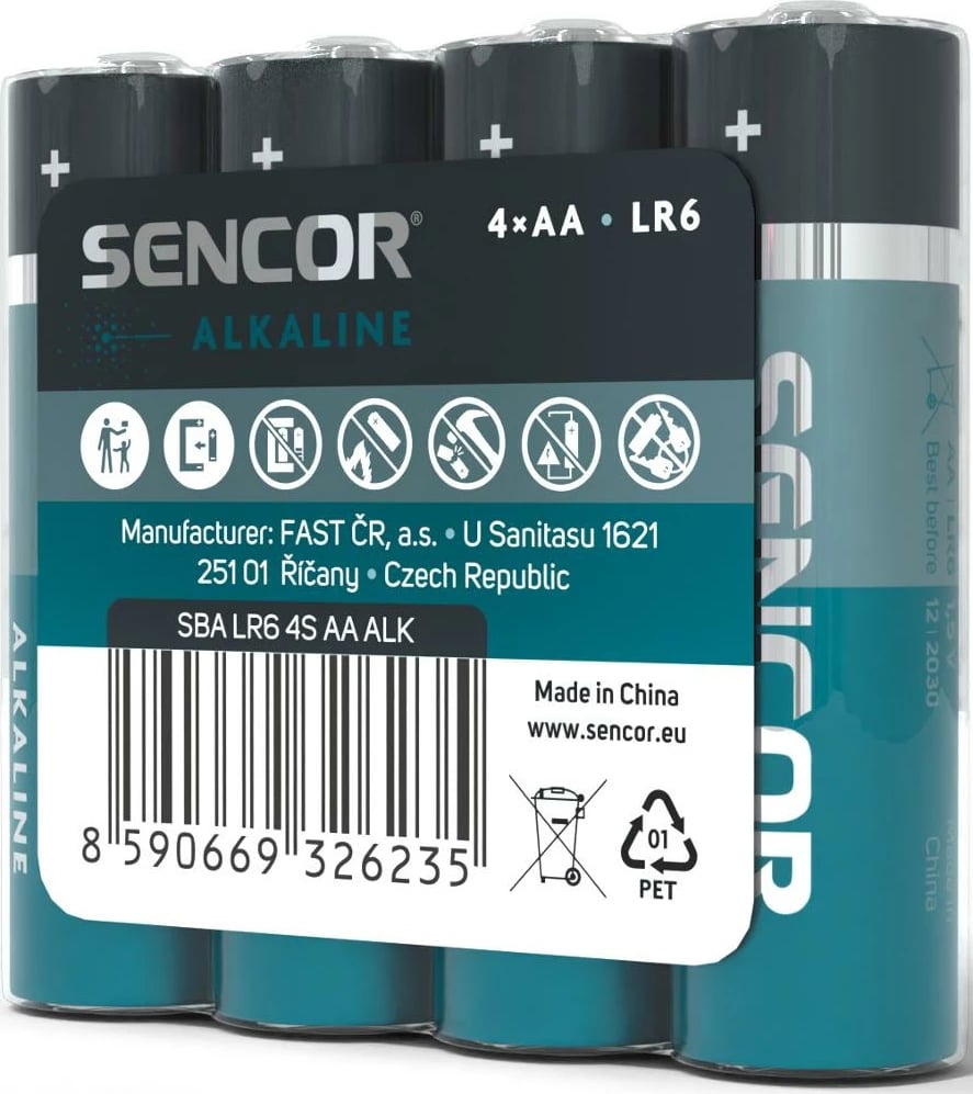 Bateri Sencor SBA LR6 4S AA Alk, 4 copë