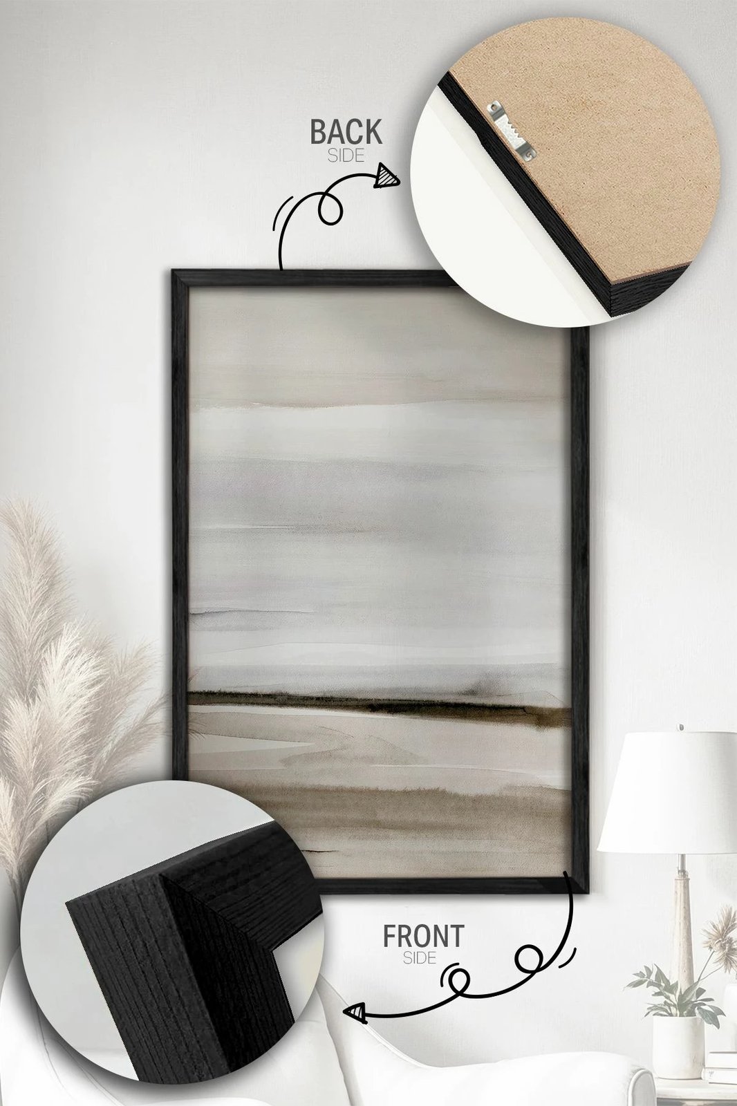 Pikturë dekorative me kornizë (2 copë), Wallity, Ersy2Lımodel23-Sıyah