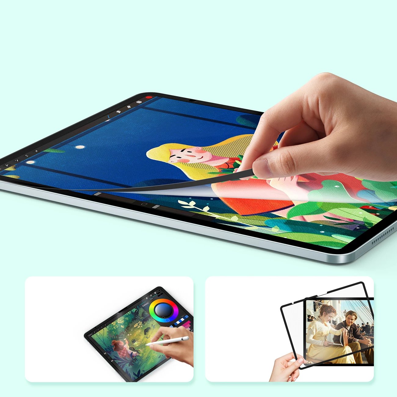 Mbrojtës ekrani paperlike Dux Ducis Naad për iPad Air 13" (2024/2025), kornizë e zezë