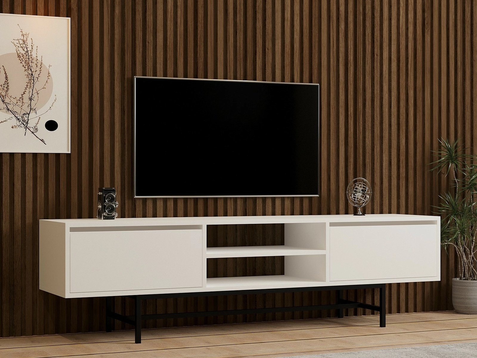 Komodë TV Hanah Home, Tauber, e bardhë