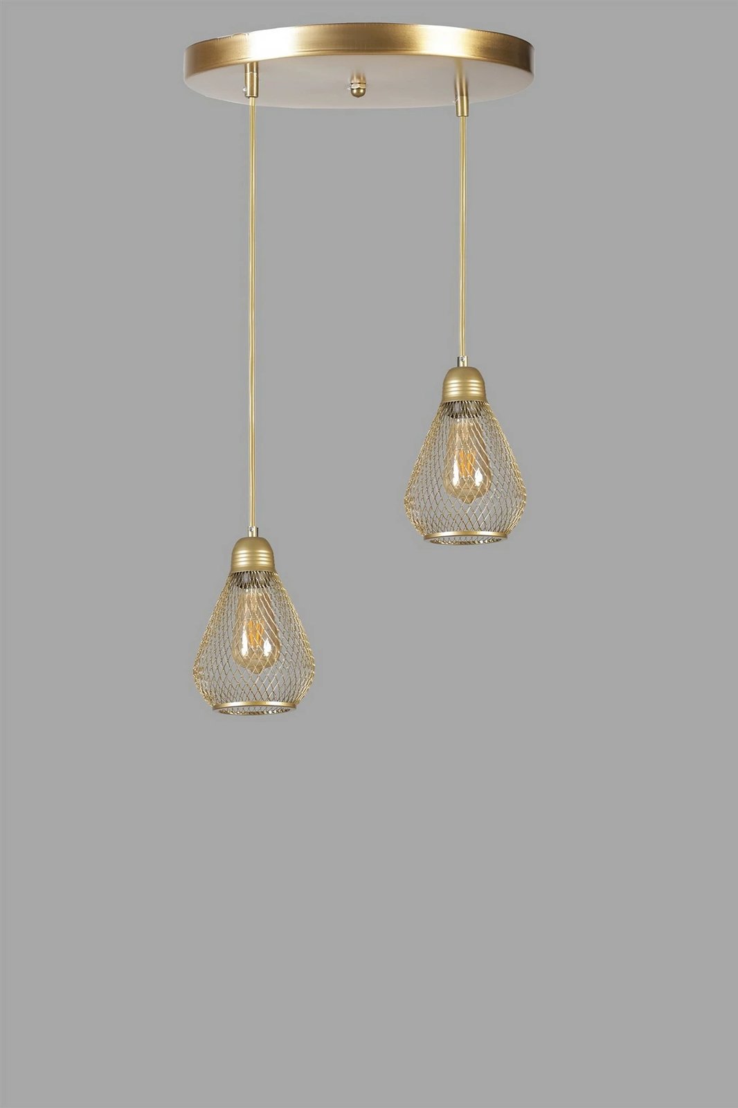 Llambë tavani Opviq, Armut 2 llampa, ngjyrë ari, tepsi eskitme