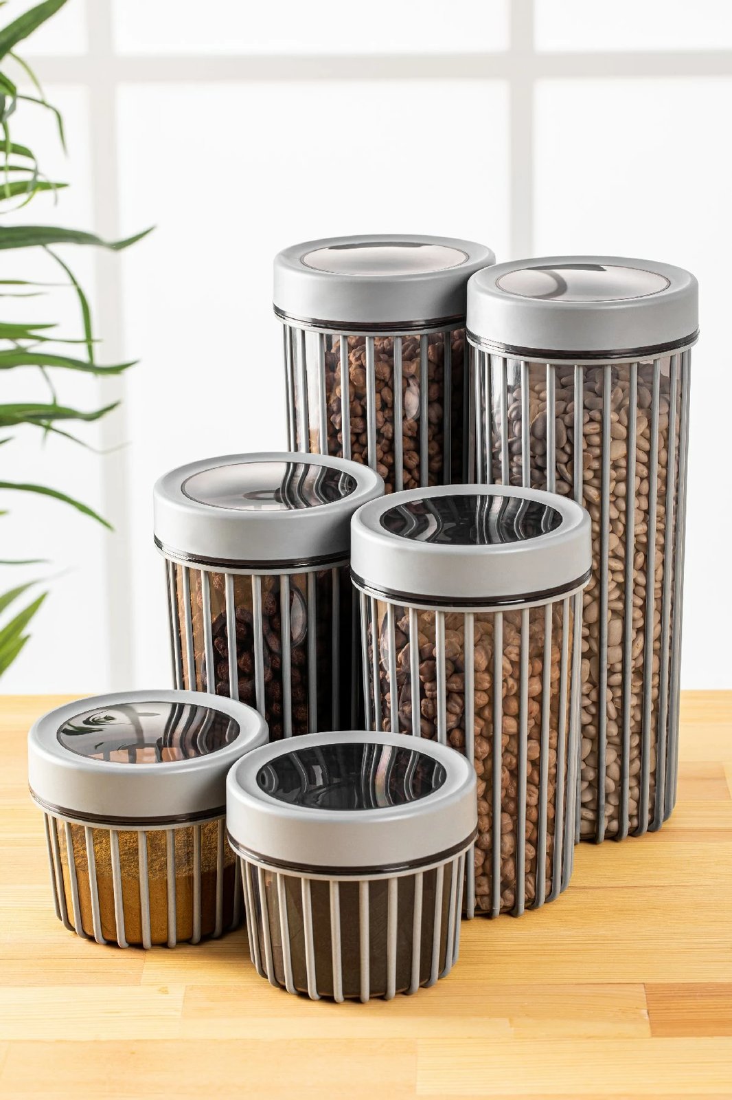 Set kuti për ruajtje (6 copë), Hermia, Lınea6Lıkrsk, ngjyrë gri