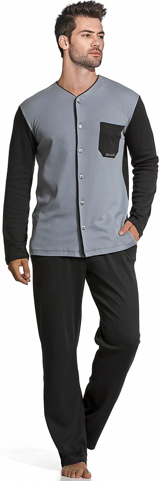 Set pizhamash për burra, Jumeon, 002-000371, e zezë, gri