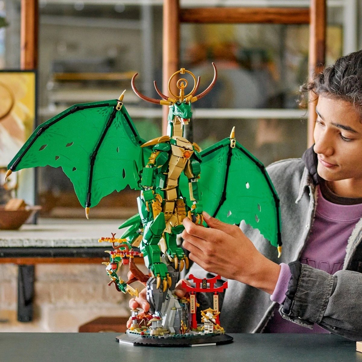 Set ndërtimi LEGO Ninjago Guardian Dragon 71847, 1650 pjesë, i gjelbër