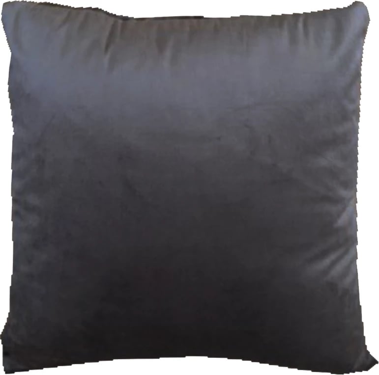 Jastëk dekorativ plisse, kadife, ngjyrë gri, 45x45cm