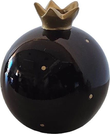 Dekor shege fatlume për Krishtlindje 2025, bordeaux me të artë, 11x11x13cm