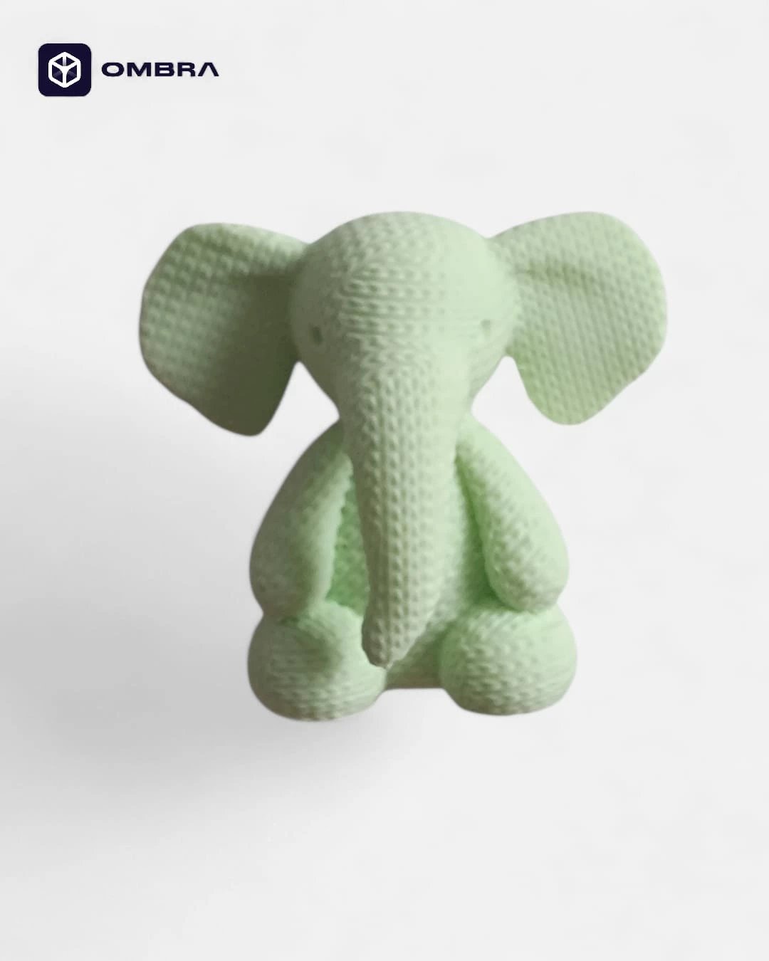 Knitted Elephant Fridge Magnet SET - e bardhe, e gjelbert