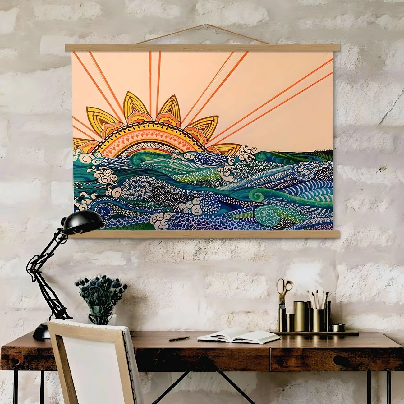 Pikturë dekorative me kornizë, shumëngjyrëshe, MRG24, 50x70cm