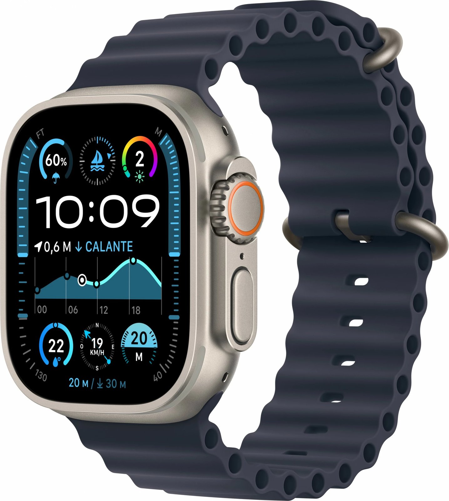 Smartwatch Apple Watch Ultra 2 GPS + Cellular 49mm, 64 GB, Titanium, Ngjyrë Detare