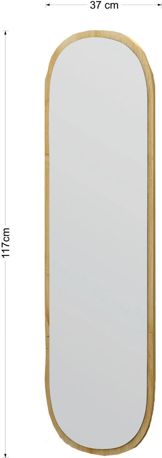 Pasqyrë e gjatë ovale, ngjyrë natyrale, Hanah Home Magnum