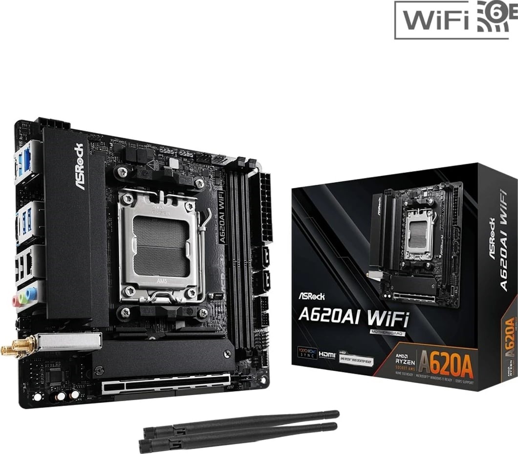 Pllakë amë Asrock A620AI WiFi, Socket AM5, mini-ITX, WiFi 6E