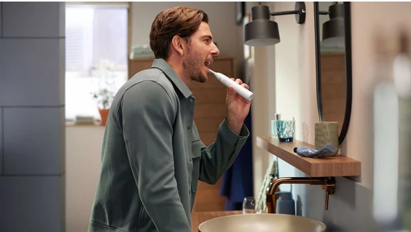 Furçë dhëmbësh elektrike, Philips Sonicare 5300 HX7109/01, 2 intensitete, kontroll presioni, Duopack, bardh e zi