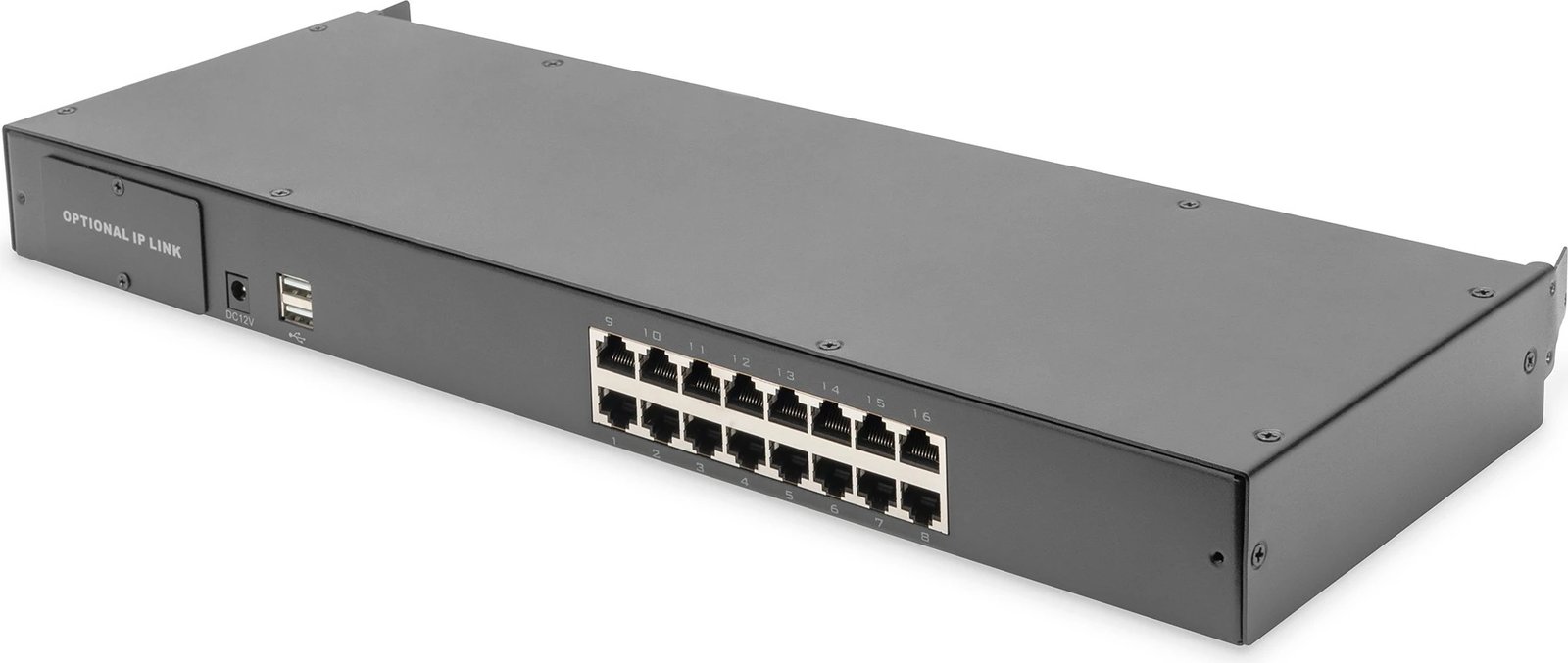 KVM Switch Digitus 16-Port, Cat.5, për konsolë modulare, zi