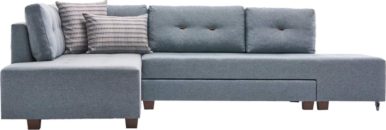 Kënd divan-krevat Atelier del Sofa, kënd Manama majtas, ngjyrë kaltër e çelët