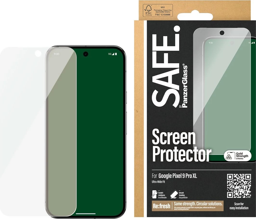 Mbrojtës ekrani PanzerGlass për Google Pixel 9 Pro XL, transparent