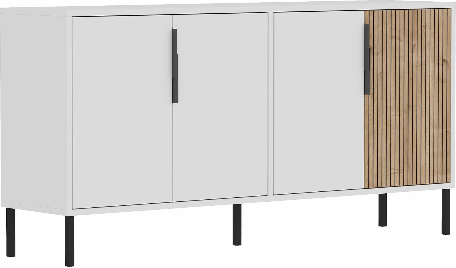 Konsol Skye Decor, Callia, e bardhë dhe lisi safir