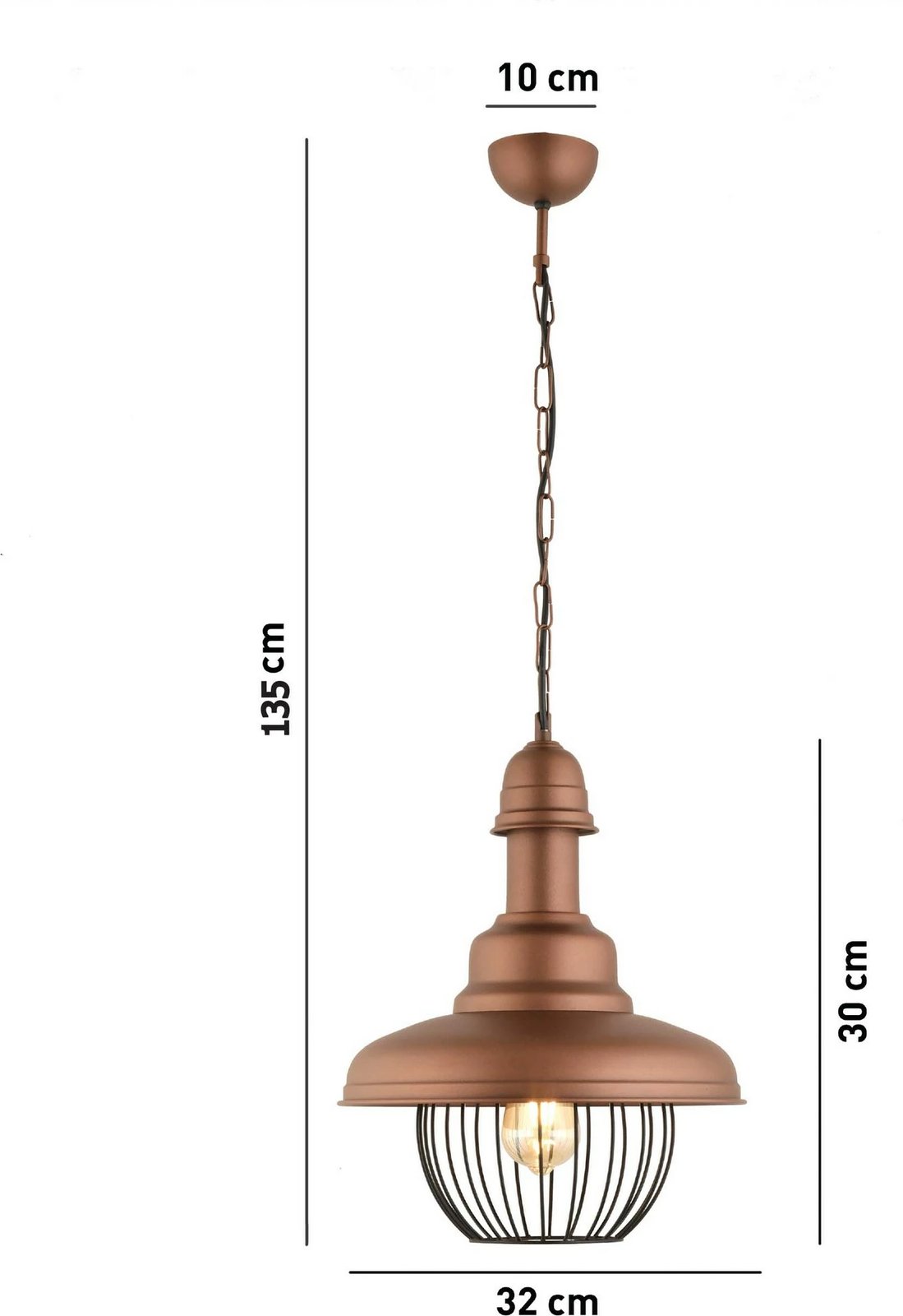 Llambë tavani Opviq, ngjyrë bakri, RT-11 Llambë tavani Opviq, ngjyrë bakri, RT-11