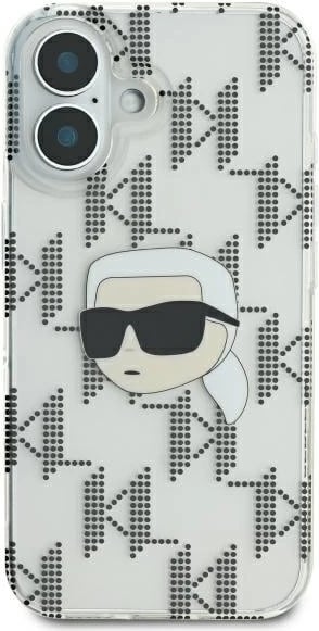 Mbështjellës Karl Lagerfeld IML Karl Head Electroplated për iPhone 16, Transparent