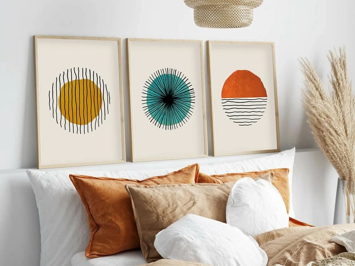 Pikturë dekorative me kornizë MDF (3 copa), Wallity, Huhu12, 70x50