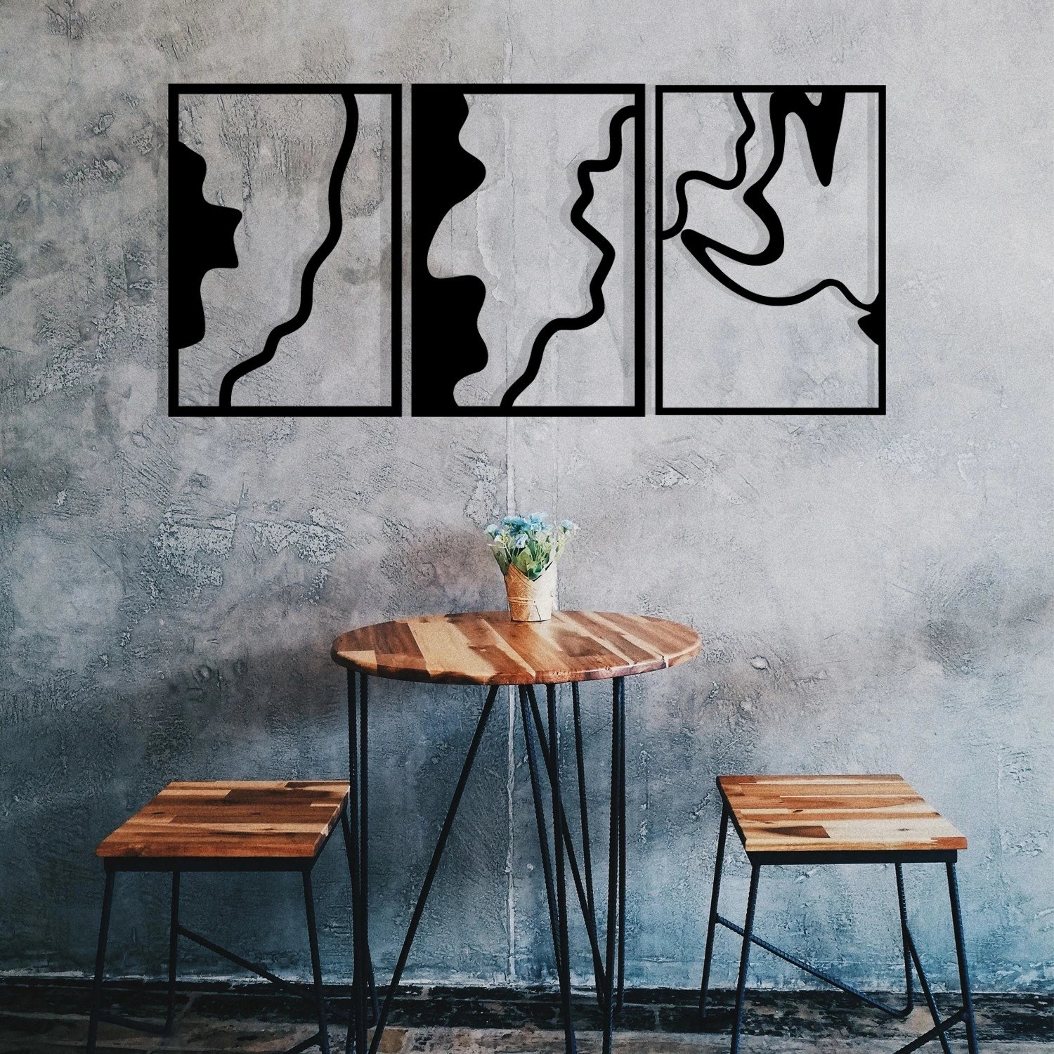 Aksesor dekorativ muri prej metali, Wallity, flamingo 317, ngjyrë e zezë, 120x54.5cm