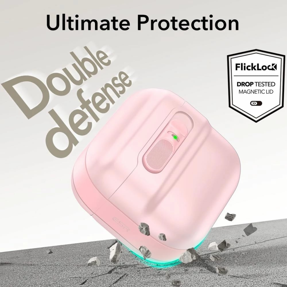 Mbështjellës ESR Pulse HaloLock MagSafe për AirPods 4, rozë