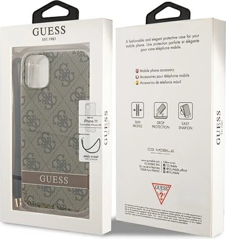 Mbështjellës Guess GUOHCN61H4STW për iPhone 11, 4G Print Strap, Kafe Mbështjellës Guess GUOHCN61H4STW për iPhone 11, 4G Print Strap, Kafe