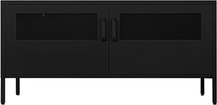 Stendë TV metali Nextdeco me dyer të hapura, H60x118x40cm, E zezë