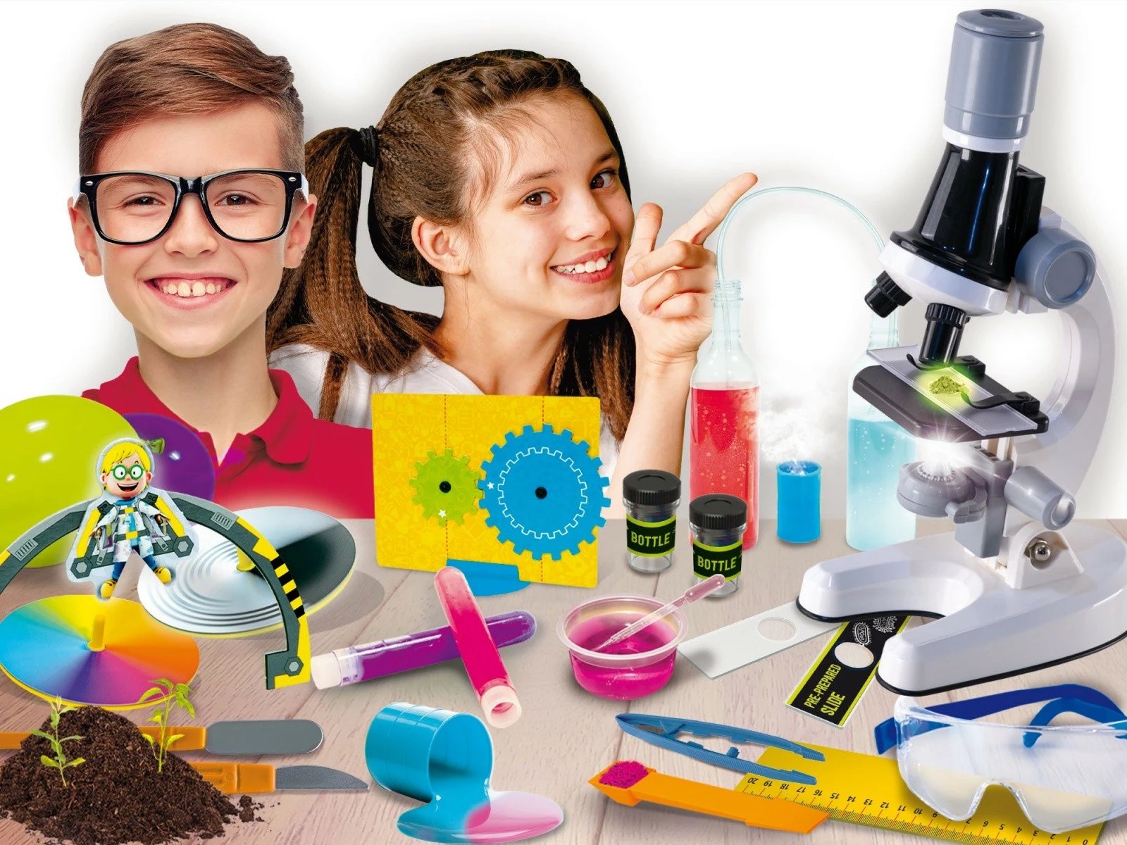 Set edukativ shkencor Lisciani I'm A Genius Large Scientific Laboratory, 120 eksperimente, me mikroskop