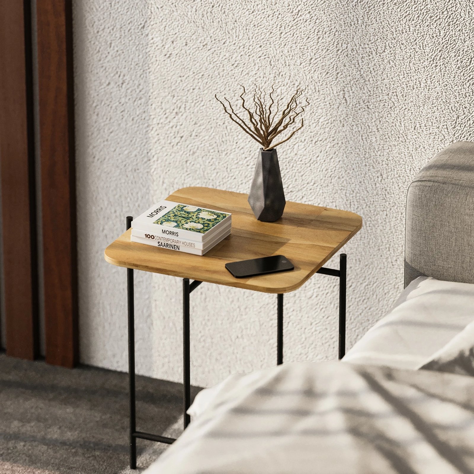 Tavolinë kafeje Hanah Home, Shb-005, ngjyrë natyrale dhe e zezë