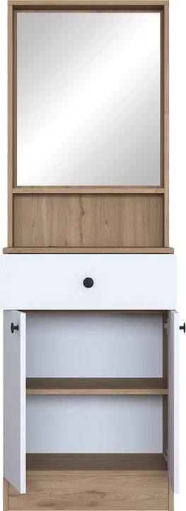 Mobilje hyrëse Rockder, ngjyrë e bardhë-natyrale, 60x35.5x182.8cm