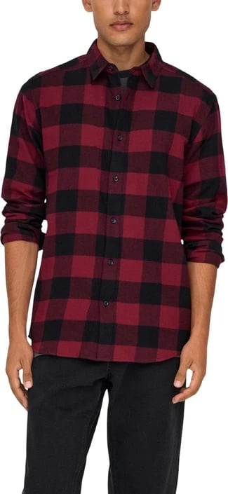 Këmishë Only & Sons për meshkuj, e kuqe