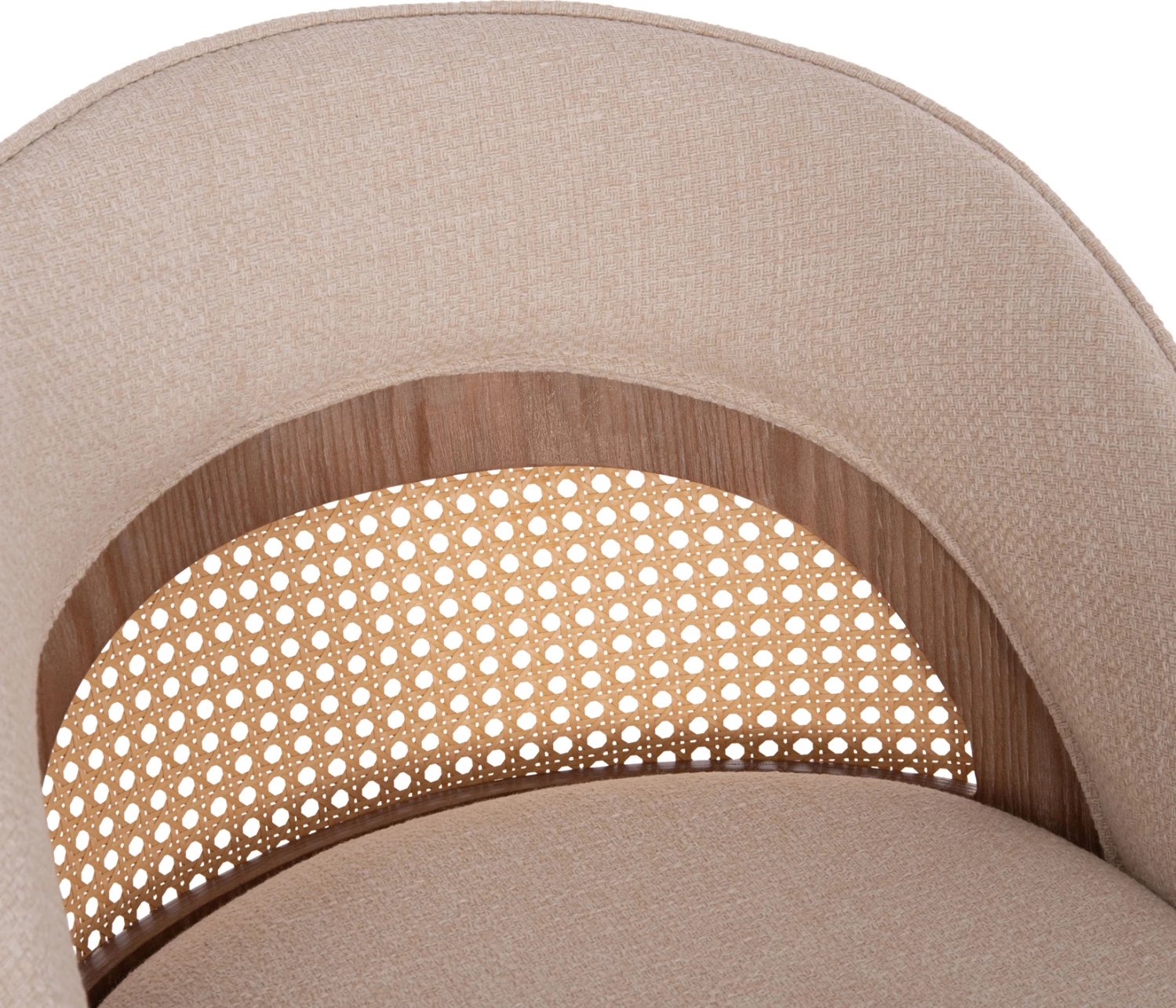 Karrige për bar rrotulluese RIKI, këmbë druri, material bezhë, 51x53x94cm, set prej 2 copësh