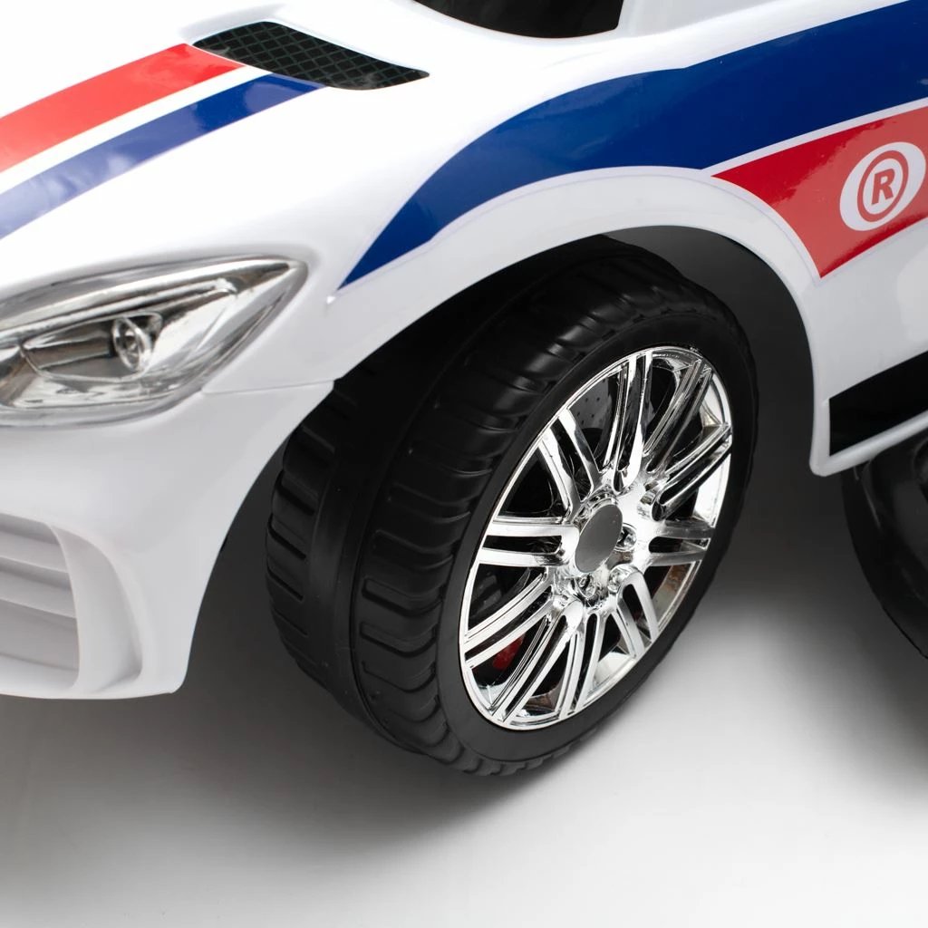 makinë shtytëse (ride-on), Baby Mix, AMBULANCE, me panel zëri dhe shufër drejtimi, rrota të përparme rrotulluese, 12m+, ngarkesë 25 kg, e bardhë