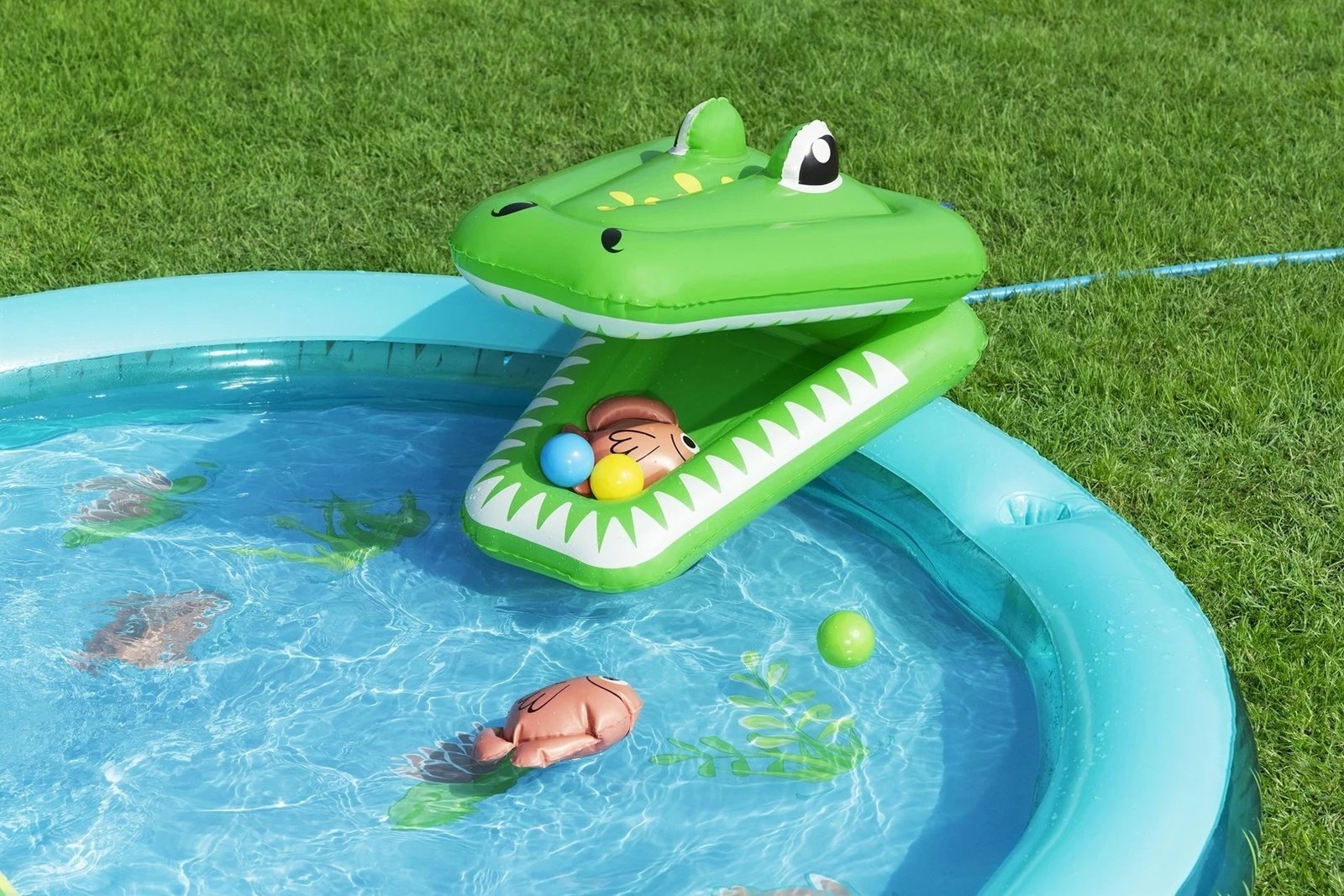 Qendër loje uji e fryrë për fëmijë Bestway Crocodile Cove, 2.24m x 1.81m x 72cm, shumëngjyrëshe Qendër loje uji e fryrë për fëmijë Bestway Crocodile Cove, 2.24m x 1.81m x 72cm, shumëngjyrëshe
